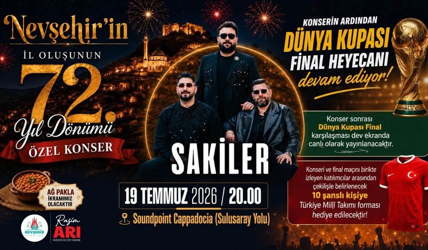 Nevşehir'de Sakiler Sahne Alacak, Dünya Kupası Finali Dev Ekranda İzlenecek