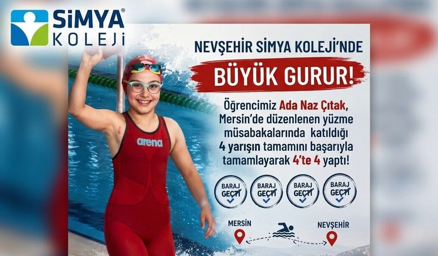 Nevşehir Simya Koleji'nde Büyük Gurur: Ada Naz Çıtak'tan 4'te 4!