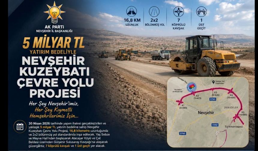 AK Parti Nevşehir İl Başkanı Muhammed Feyzi Aygün'den Kuzeybatı Çevre Yolu Açıklaması