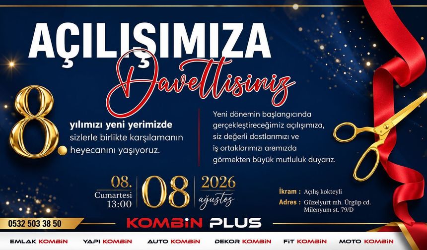 Yarın Açılış Var! KOMBİN PLUS, 8. Yılını Yeni Yerinde Açılışla Kutluyor