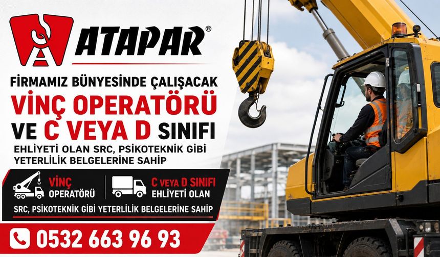 Atapar Vinç Operatörü İlanı