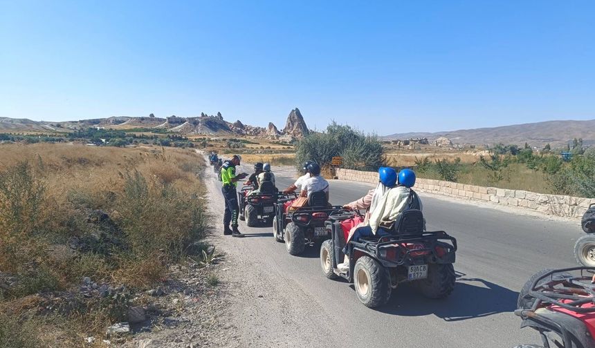 Avanos’ta Jandarmadan Motosiklet Ve ATV Sürücülerine Trafik Denetimi