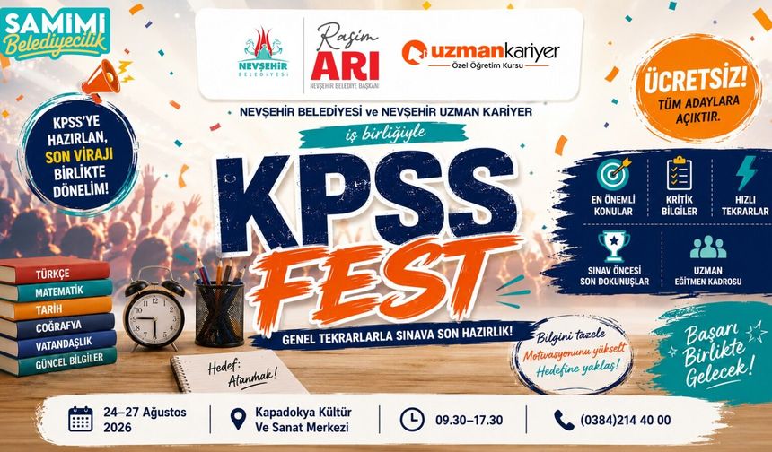 “KPSS FEST” GENEL TEKRAR VE MOTİVASYON ZİRVESİ BAŞLIYOR