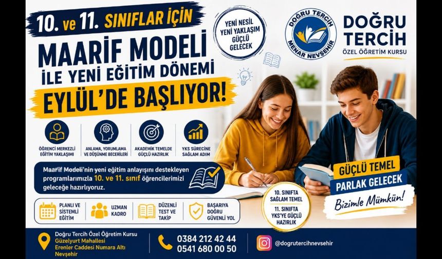 10 ve 11. Sınıflar İçin Maarif Modeli ile Yeni Eğitim Dönemi Eylül’de Başlıyor