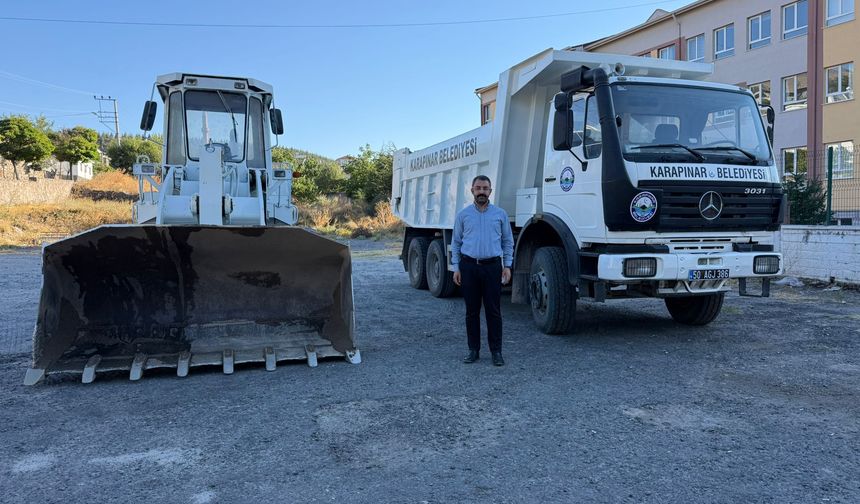 Karapınar Belediyesi Araç Filosunu Güçlendirdi: Yeni Yükleyici ve Hafriyat Kamyonu Hizmete Alındı