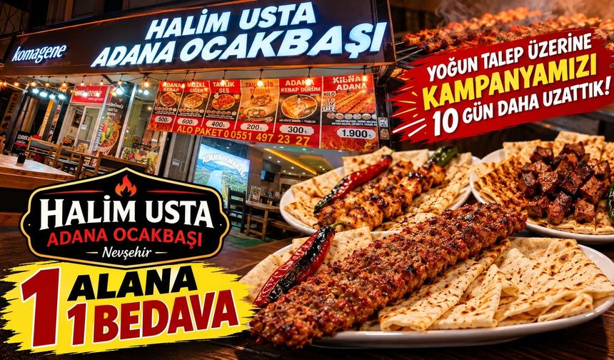Halim Usta Adana Ocakbaşı’nda “1 Alana 1 Bedava” Kampanyası 10 Gün Daha Uzatıldı!