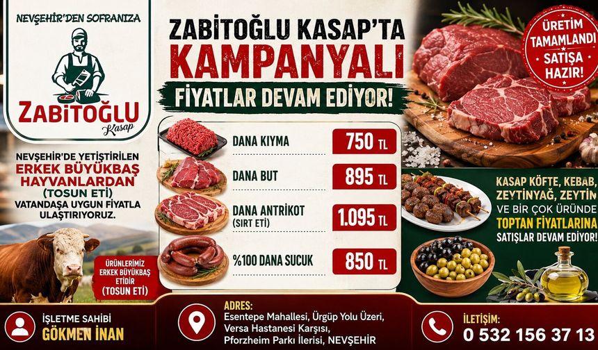 Zabitoğlu Kasap’ta Kampanyalı Fiyatlar Devam Ediyor