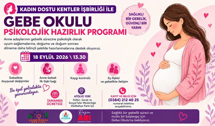 Kadın Dostu Kentler Kapsamında Gebe Okulu Hayata Geçiriliyor