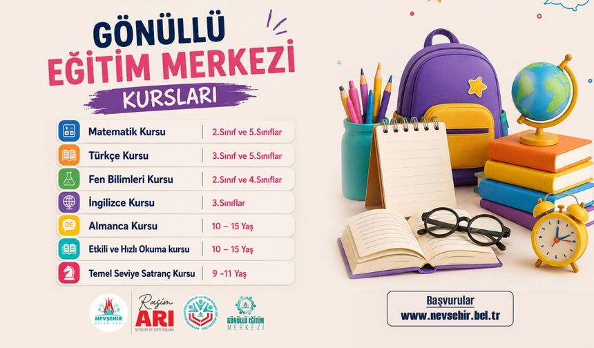 Nevşehir Belediyesi Gönüllü Eğitim Merkezi’nde Güz Dönemi Heyecanı Başlıyor