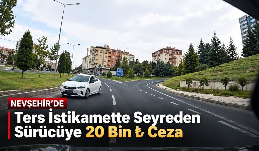 Nevşehir’de Ters İstikamette Seyreden Sürücüye 20 Bin ₺ Ceza