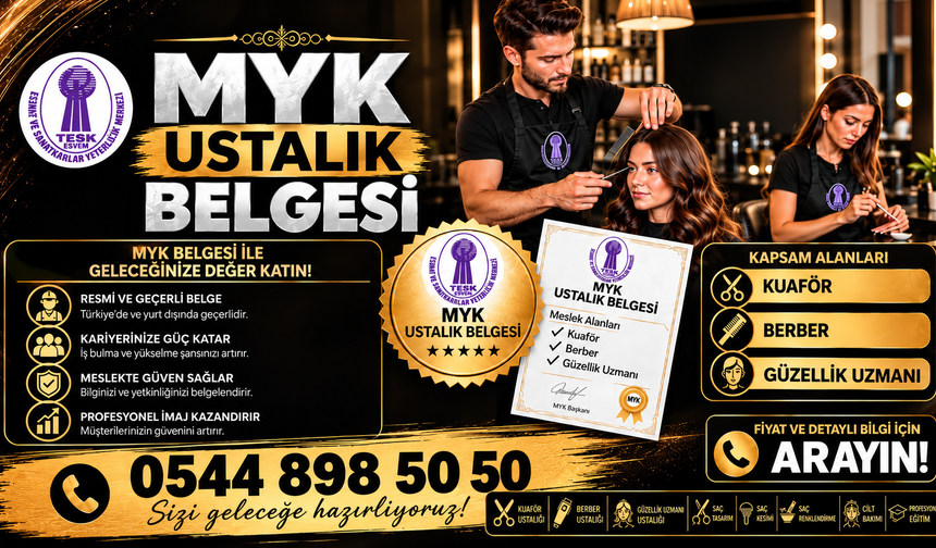 Nevşehir’de Kuaför, Berber ve Güzellik Uzmanları, MYK Ustalık Belgesi İle Geleceğinize Değer Katın