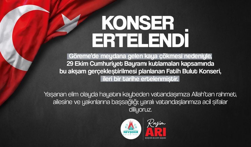 Fatih Bulut Konseri İleri Bir Tarihe Ertelendi