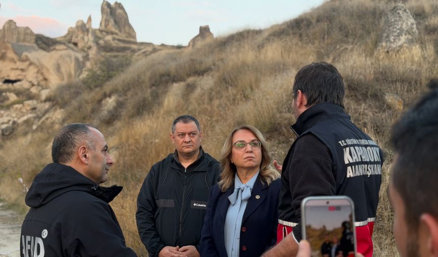 MHP Grup Başkanvekili ve Nevşehir Milletvekili Prof. Dr. Filiz Kılıç, Göreme’deki Göçük Bölgesinde İncelemelerde Bulundu