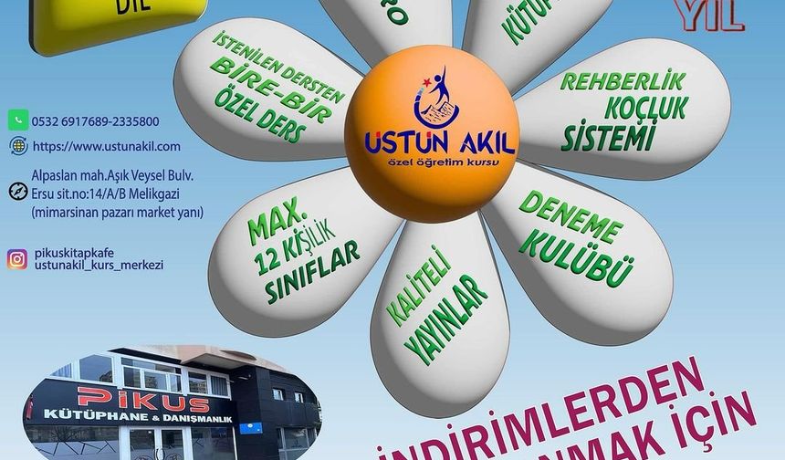 Üstun Akıl Özel Öğretim Kursu ve Pikus Kütüphane & Danışmanlık Kayıt Fırsatını Kaçırmayın!