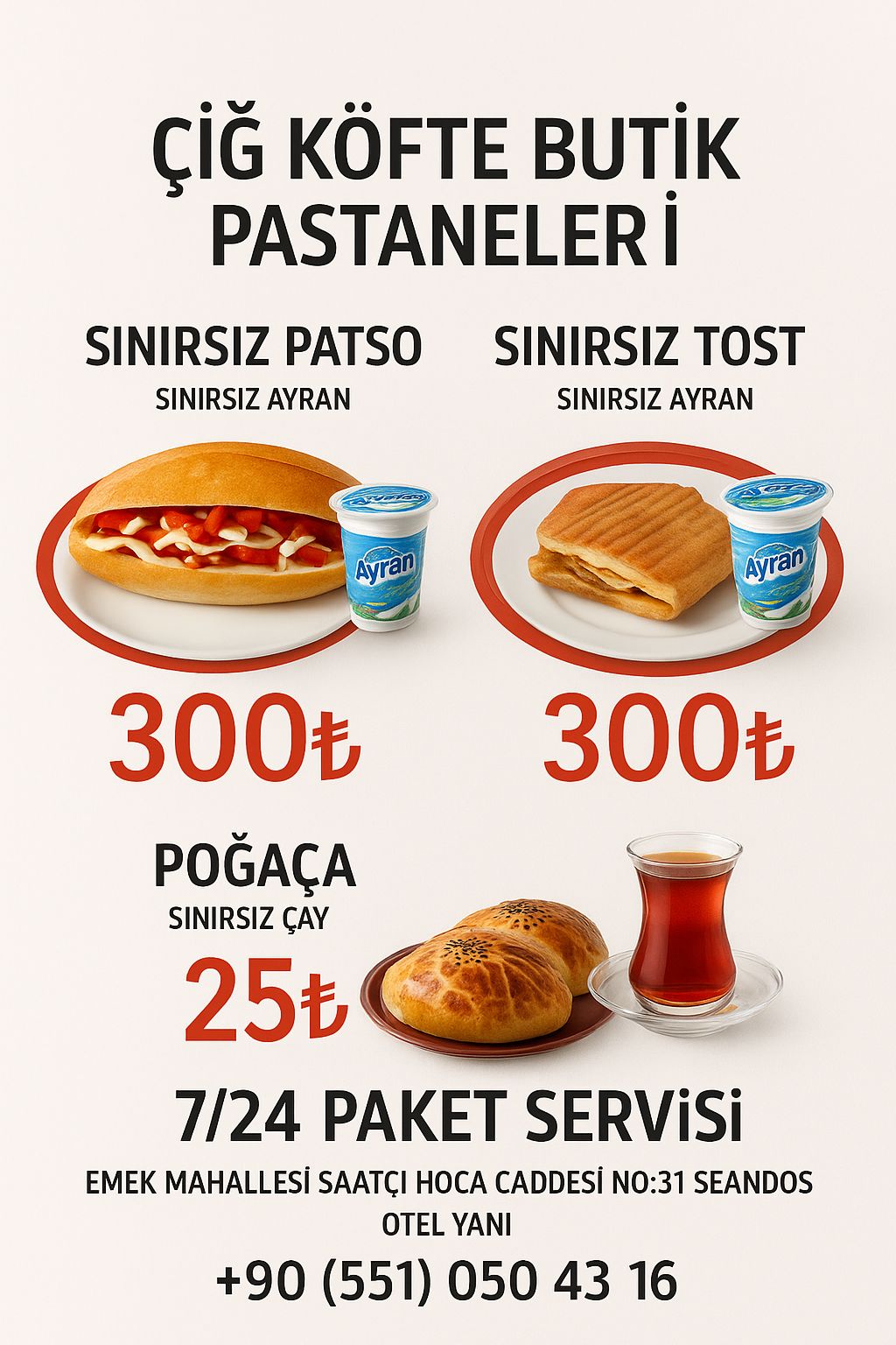 Çiğ Köfte Butik Menü Tasarımı