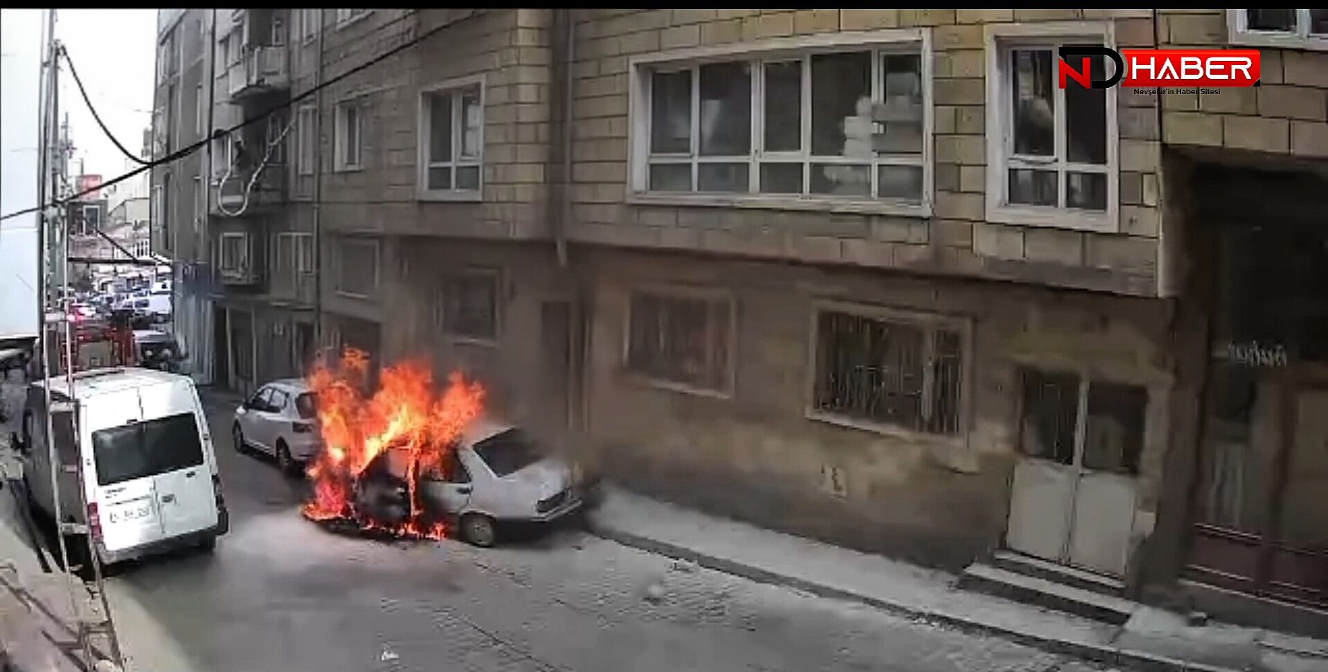 Nevşehir Kapucubaşı Mahallesi’nde Araç Yangını