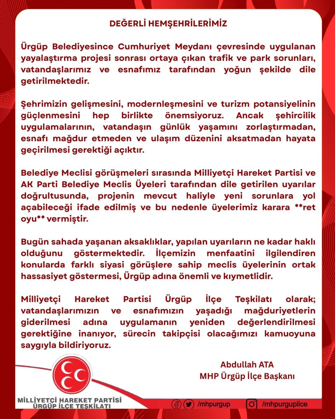 Değerli̇ Hemşehri̇leri̇mi̇zürgüp Belediyesince Cumhuriyet Meydanı Çevresinde Uygulanan Yayalaştırma