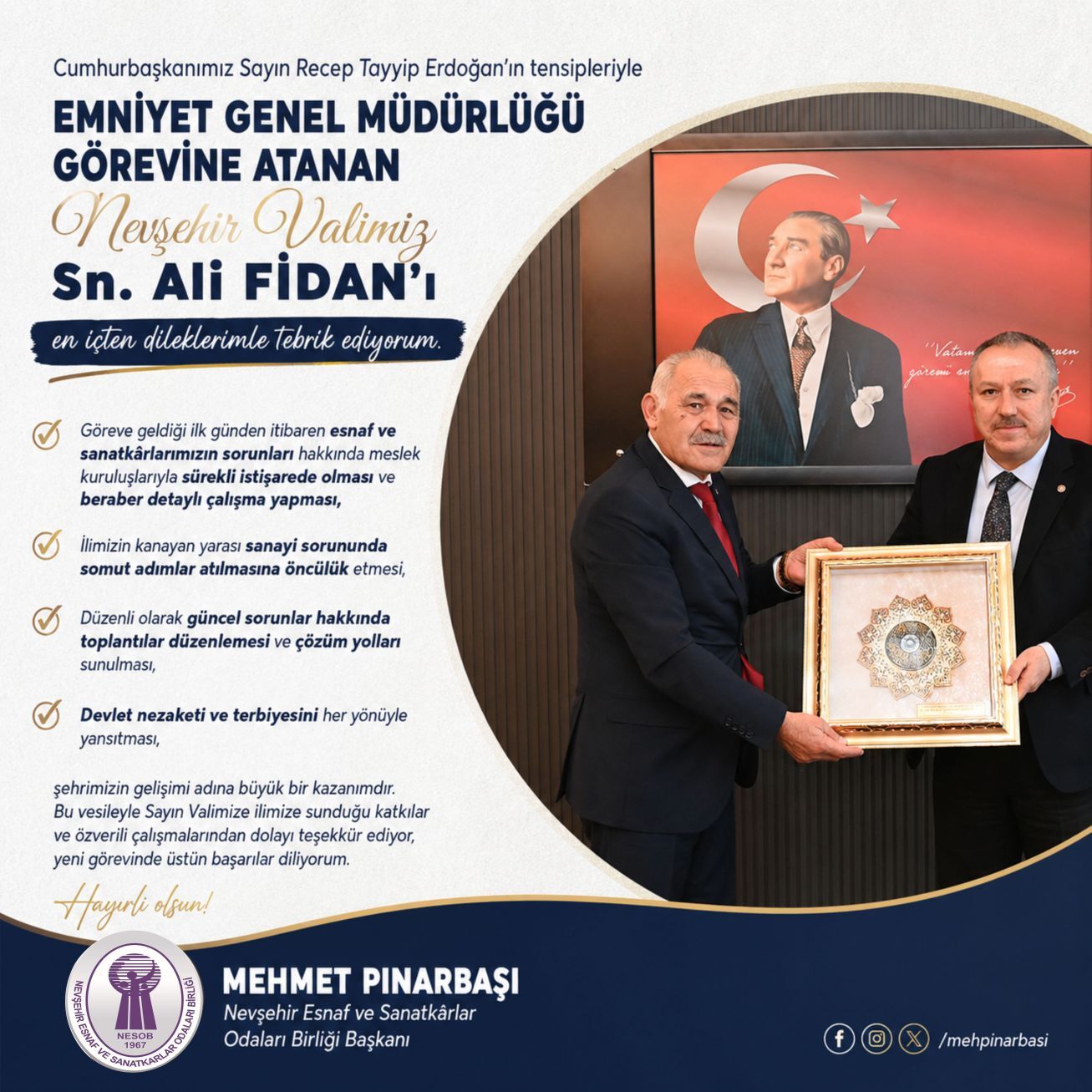 Vali Bey Tebrik Ve Teşekkür