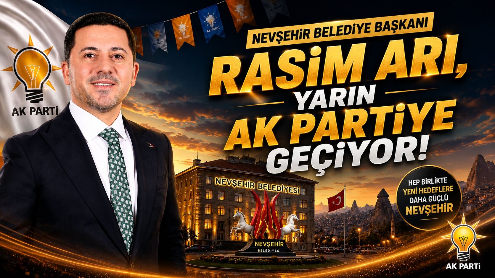 Nevşehir Belediye Başkanı Rasim Arı, Yarın AK Partiye Geçiyor!