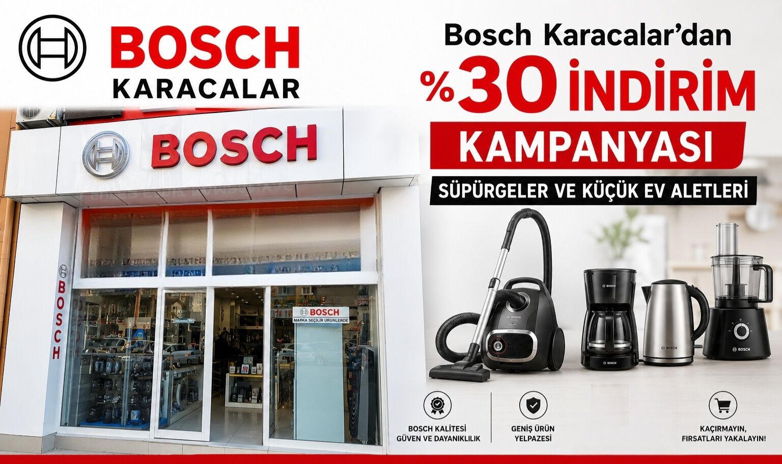 Bosch Karacalar’dan %30 İndirim Kampanyası | Süpürgeler ve Küçük Ev Aletleri - Tanıtım