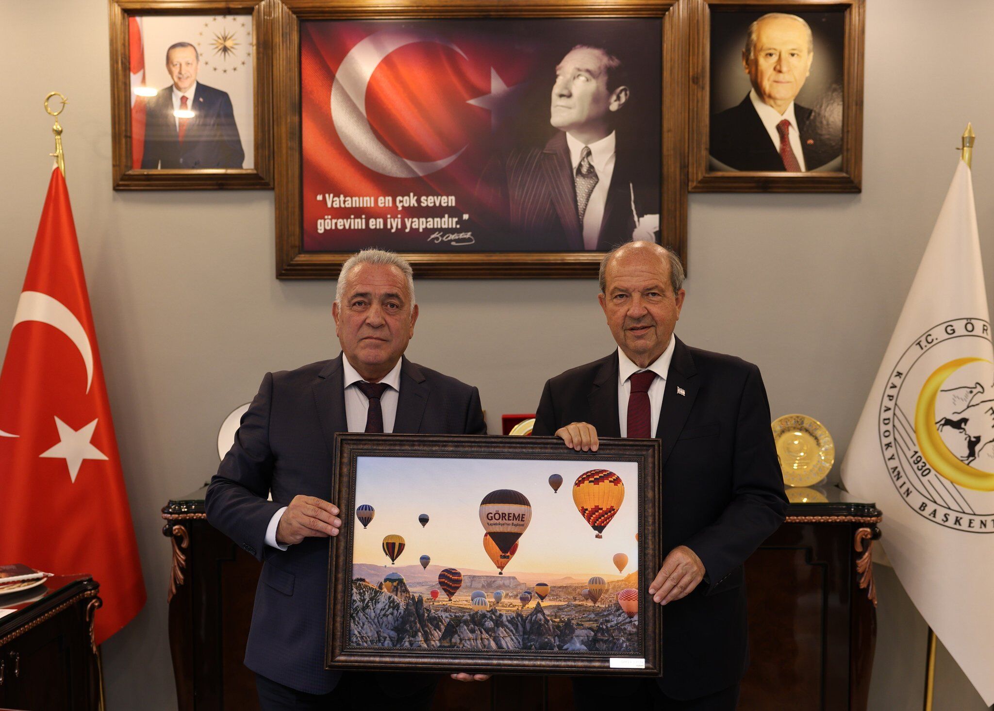 KKTC Eski Cumhurbaşkanı Ersin Tatar’dan Göreme Belediye Başkanı Ömer Eren’e Ziyaret
