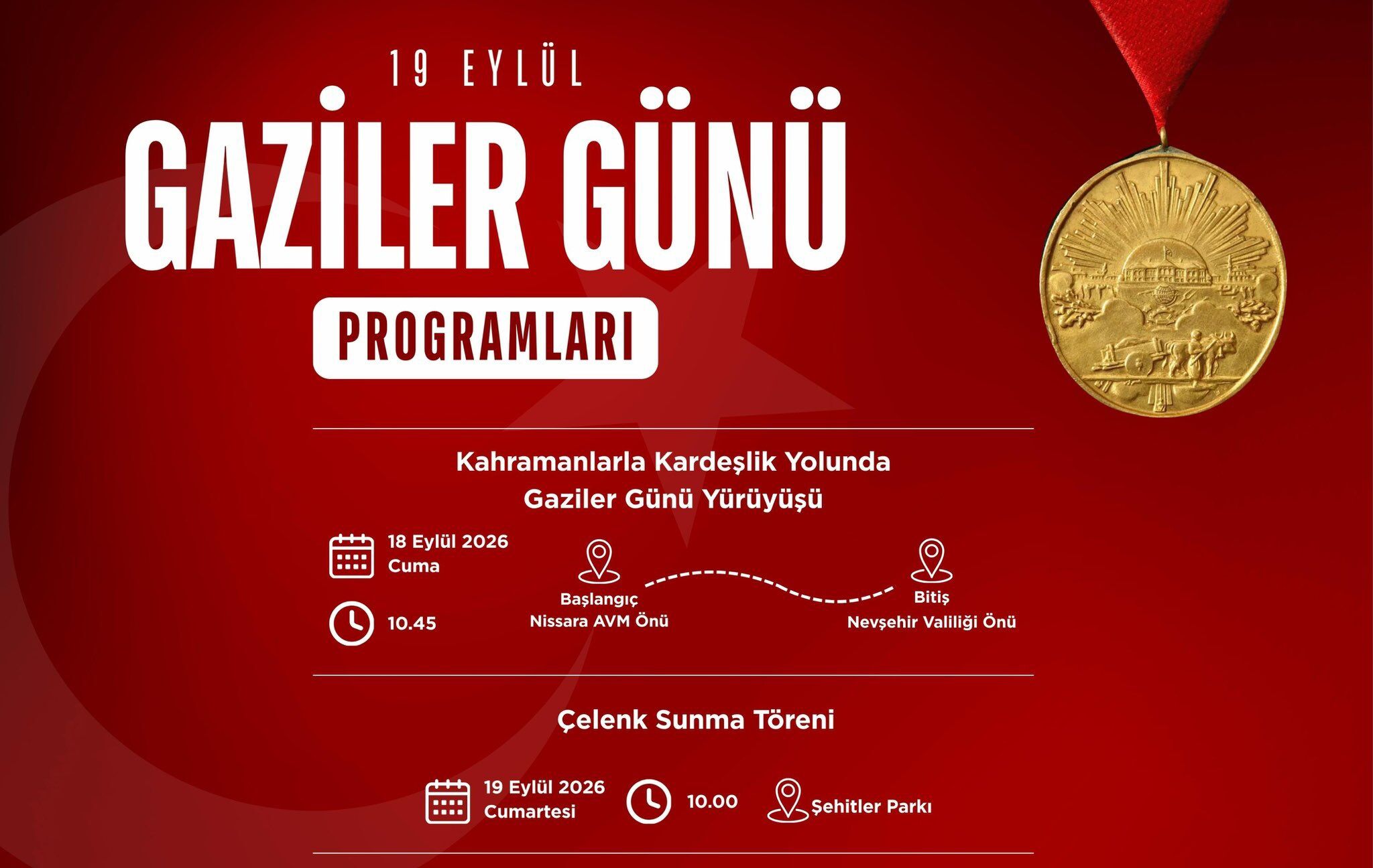 Nevşehir’de “Kahramanlarla Kardeşlik Yolunda” Gaziler Günü Programları Düzenlenecek